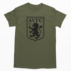 NEW Aston Villa Big Logo T-Shirt MILITARY ARMY GREEN